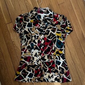 iane von Furstenberg Short Sleeve Peplum top